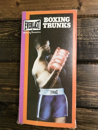 Vintage 80’s Satin Everlast Boxing Trunks Black/White Xl 2