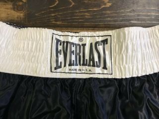 Vintage 80’s Satin Everlast Boxing Trunks Black/White Xl 6