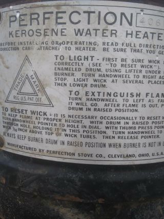 Vintage Portable Kerosene water Heater 406B Perfection US Patent 2
