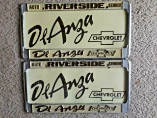 Rare Riverside California De Anza Chevrolet Vintage License Plate Frames