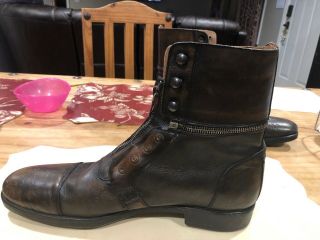 Rare John Varvatos Mens Front Zipper Distreased Boots Removable Size 11 Laceless 5