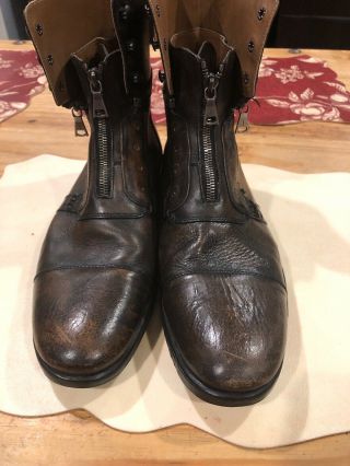 Rare John Varvatos Mens Front Zipper Distreased Boots Removable Size 11 Laceless 8