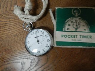 Vintage 7 Jewels Chesterfield Yachting Timer Stopwatch W Green Spot Intl
