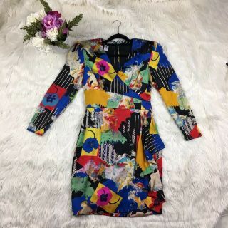 Emanuel Ungaro Parallele Paris Multicolor Vintage Dress Baby Angels,  Swans Silk