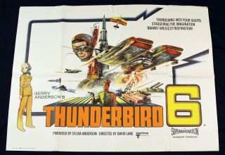 Thunderbirds 6 British Quad Rare 1968 Gerry Anderson Lady Penelope