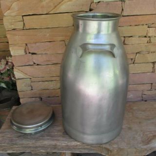 Vintage 40 Qt Stainless Steel Milk Can 10 Gal Firestone Sani - Brite Lowered Price