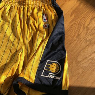 Indiana Pacers Rare Vintage Champion Nba Shorts Yth Xl / Men’s M
