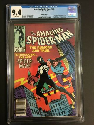 Spider - Man 252 Cgc 9.  4 Rare Canadian Variant 1st Black Suit Not Cbcs