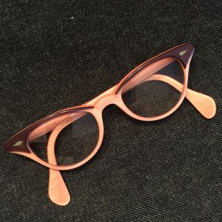 Vtg Ao American Optical Unique Pink Purple Cat Eye Frames Eyeglasses Small 40