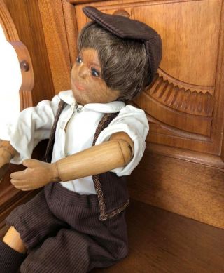 Antique Carved Wooden Jointed Schoenhut Doll Body (modified Face) 4