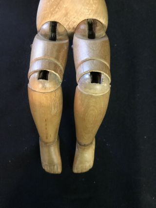 Antique Carved Wooden Jointed Schoenhut Doll Body (modified Face) 7