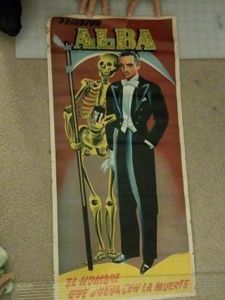 Profesor Alba Magic Poster Humbre Que Juega Con La Muerte Vintage Spanish