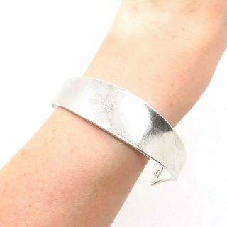 Hans Hansen Denmark 925s Sterling Silver Modernist Designer Cuff Bracelet 215