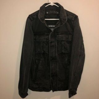 Abercrombie& Fitch Sentinel Jacket Black Denim Jacket Vintage Sz: M