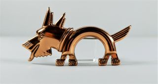 Vintage Mid - Century Renoir Copper Scottie Schnauzer Dog Pin