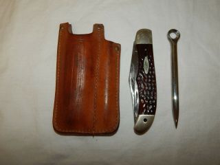 Vintage Case Xx 6265 - Sab Knife W/sheath & Marlin Spike.  Very.