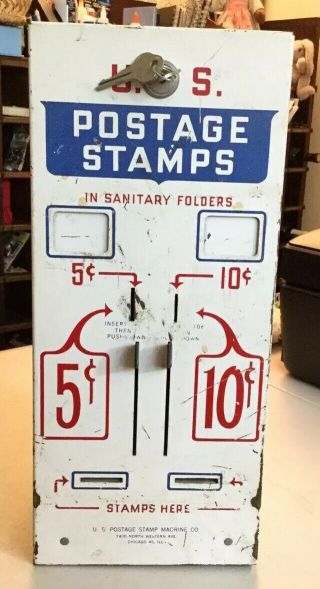 Vintage U.  S.  Postage Stamp Dispenser / Vending Machine Coin Operated