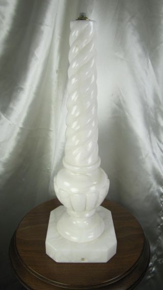 French Onyx Alabaster Lamp Base Parts Marble Vintage 2