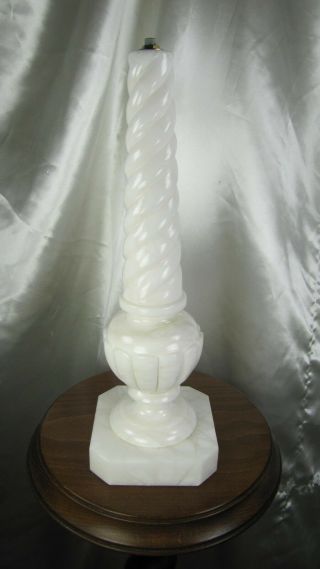 French Onyx Alabaster Lamp Base Parts Marble Vintage 4