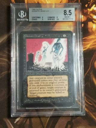 1993 Mtg Alpha Animate Dead Bgs 8.  5 Nm -,  Magic The Gathering (almost A 9)