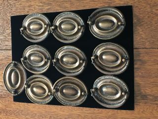 Vintage Large Oval Brass Ring Drawer Pull Brass Knob (set Of 10)