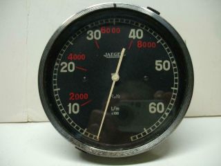 Vintage Jaeger Simca Tachometer And Cable For Simca G ? Rev Counter Bugatti 57 ?