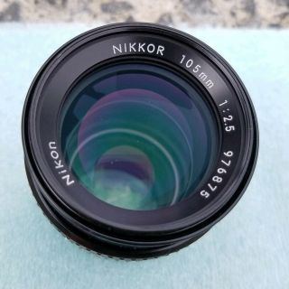 Vintage Nikon NIKKOR 105mm 1:2.  5 AI - S Lens Mid - Telephoto 8