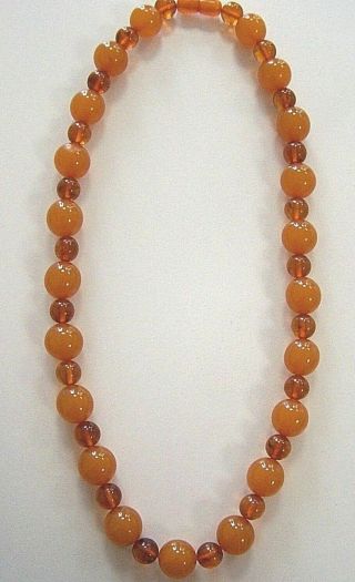 Vintage Natural Baltic Honey Rounded Amber Necklace Length: 23 " Weight: 85 G