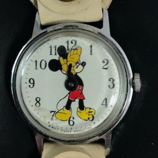 1969 Mickey Mouse Watch Walt Disney Fun Timer Vintage Rare Us Time Branded Timex