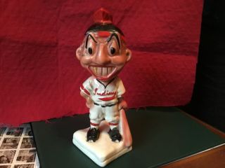 Vintage Chief Wahoo Cleveland Indians Gold Tooth Mascot Bank Stanford Pottery