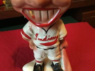 VINTAGE CHIEF WAHOO CLEVELAND INDIANS GOLD TOOTH MASCOT BANK STANFORD POTTERY 7