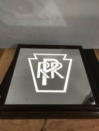 Vintage Pennsylvania Railroad Prr Lighted Mirror Display