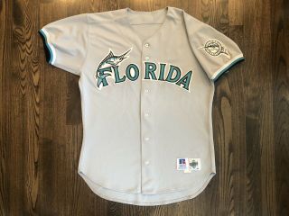 Vintage Russell Pro Cut Team Issued Florida Marlins Jersey Size 44 Large L