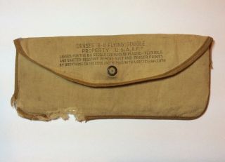 Ww2 Us Army Air Force B - 8 Flying Goggles Pouch And Lenses Usaaf