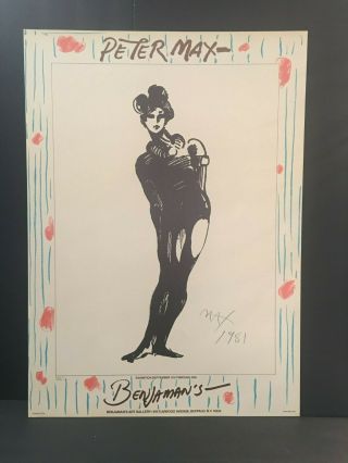 Peter Max Hand Signed Vintage Show Poster In
