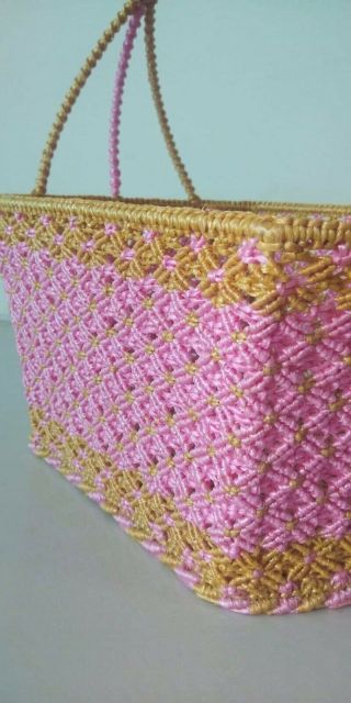 Women ' s StrawBag Handwoven Basket Bag Handbags Beach Vintage Style Thai Handcraf 4