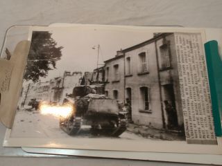 Wwii Associated Press Wire Photo Yanks Advance In Cherbourg,  Norway - Tank Dsp112