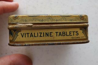 ANTIQUE VINTAGE DR.  WILLITS VITALIZINE TABLETS TIN BOX FULL W/ AD FLYER 2