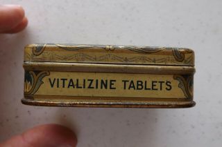 ANTIQUE VINTAGE DR.  WILLITS VITALIZINE TABLETS TIN BOX FULL W/ AD FLYER 4