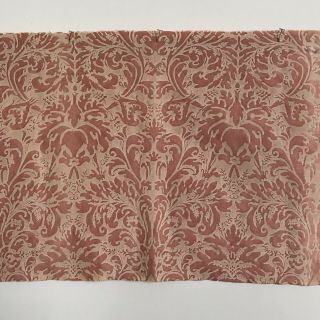 Fortuny Cotton Fabric 56 " X 22 " Authentic Vintage Sevres 5479 Old Rose & Beige