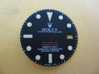 Vintage Rolex 1665 Sea - Dweller Drsd Matte Black Refinished Dial