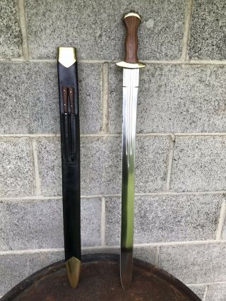 Vintage Windlass Sword With Sheath And Two Throwing Knives