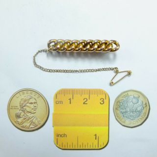 Fine Antique Victorian 9ct Gold Suffragette Chain Link Brooch Marked 9ct