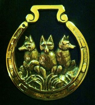 Three Foxes Vintage Oversized Horse Harness Brass By Jee Rare Wow Your Walls