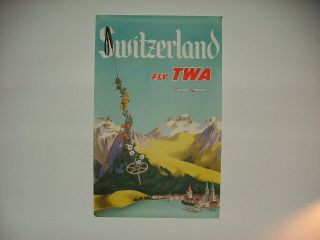 Vintage Twa Airlines Travel Posters,  Switzerland,  Matterhorn.