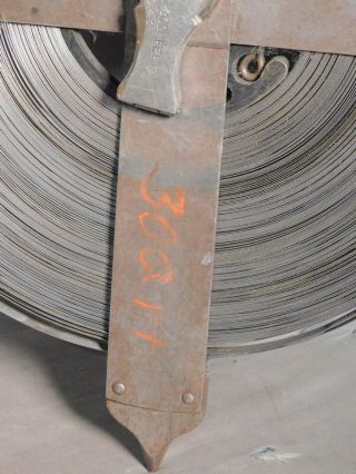 Vintage Brass Nickel Steel LUFKIN Surveyors Measure Tape 300 Feet As Found Reel 5
