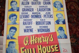 O Henry ' s Full House vintage Movie Poster Marilyn Monroe 1952 4