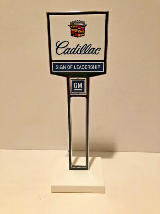 Vintage Gm Sign,  Cadillac Salesmans Desk Sign Two Sided