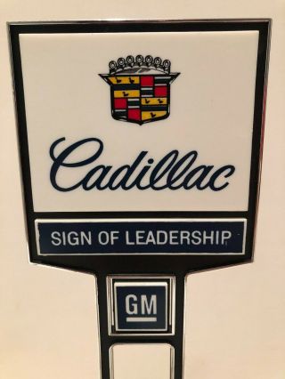 Vintage GM sign,  Cadillac Salesmans desk sign two sided 2
