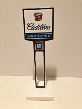 Vintage GM sign,  Cadillac Salesmans desk sign two sided 4